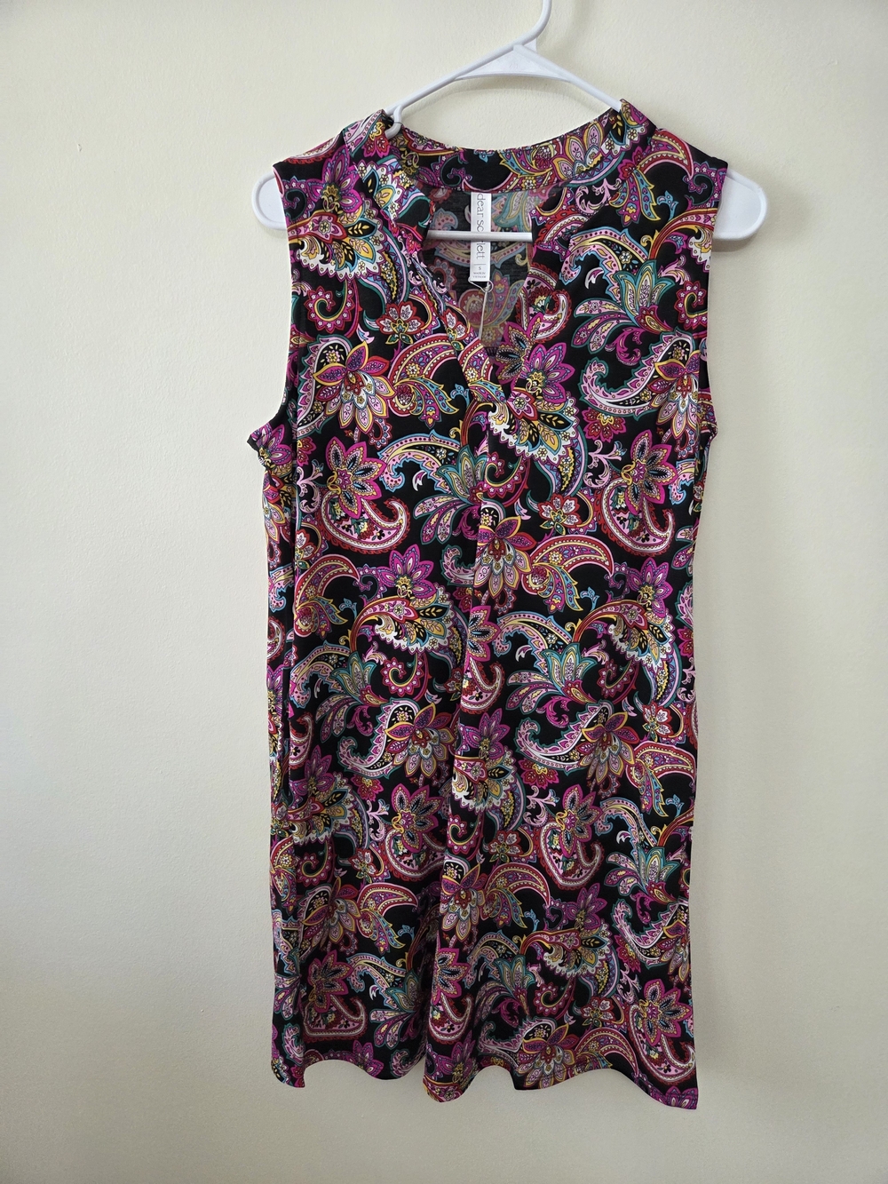 THE LIZZY TANK DRESS - BLACK MULTI BY DEAR SCARLETT -Size Small